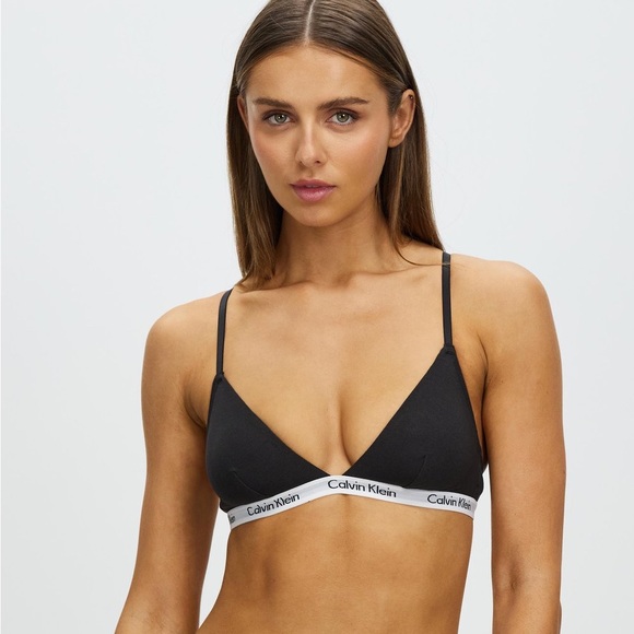 NWOT Calvin Klein Black Carousel Triangle Bralette Size L - Picture 9 of 9